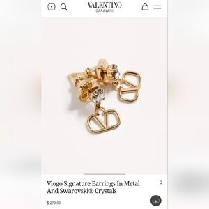 Valentino Garavani Vlogo Signature Earrings In Metal And Swarovski® Crystals